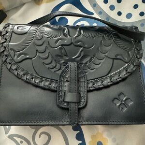 Embossed Navy Blue Patricia Nash Crossbody Bag